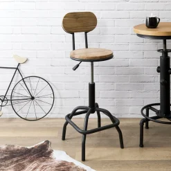 La Chaise Longue CHAISE DE BAR REGLABLE BOIS BRUT ACE Cheap