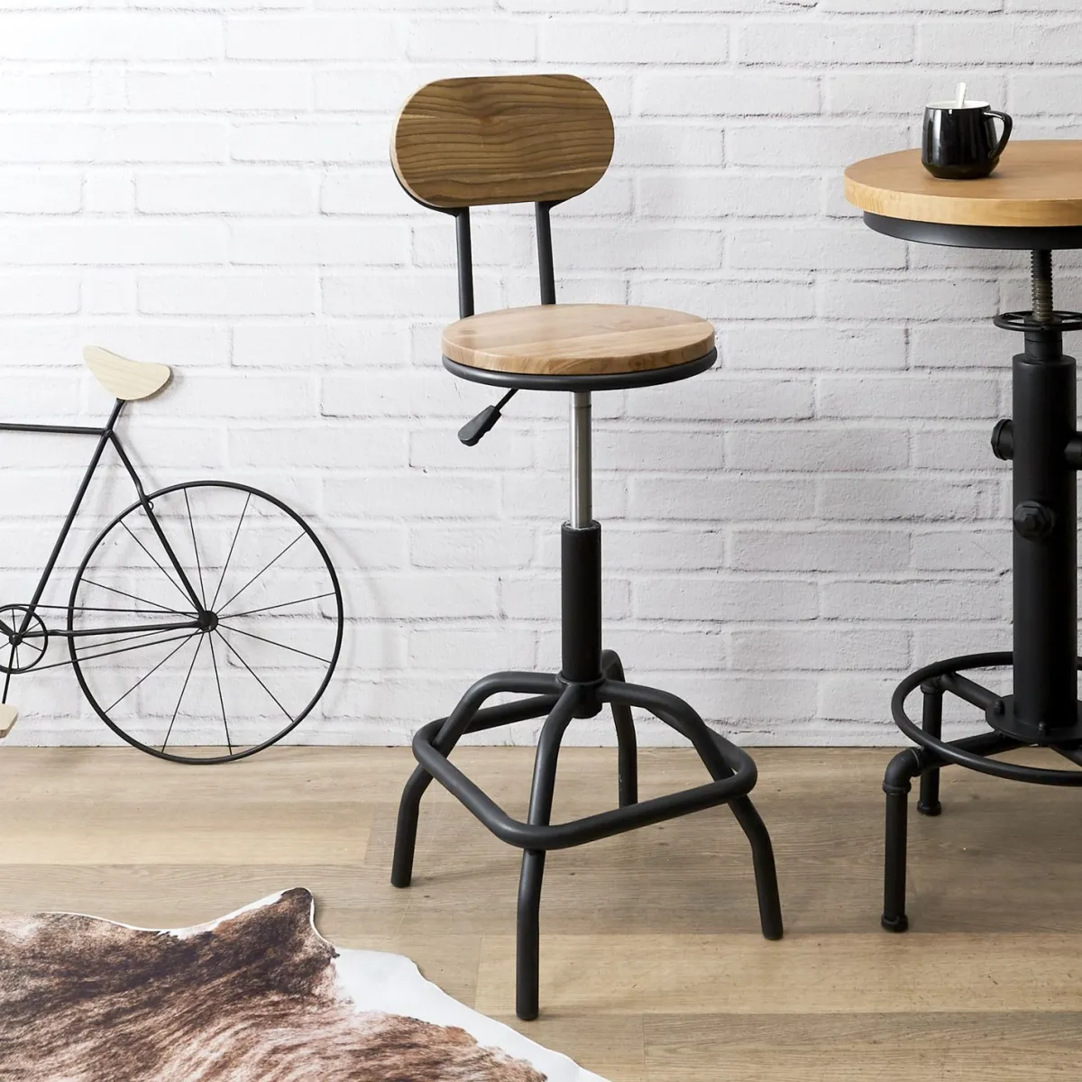 La Chaise Longue CHAISE DE BAR REGLABLE BOIS BRUT ACE Cheap