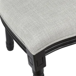 La Chaise Longue CHAISE ELEONOR NOIR TISSU GRIS - Lot de 2 Discount