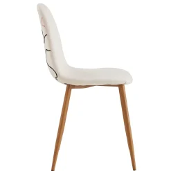 La Chaise Longue CHAISE POESIE PIEDS METAL IMITATION BOIS - Lot de 4 Outlet