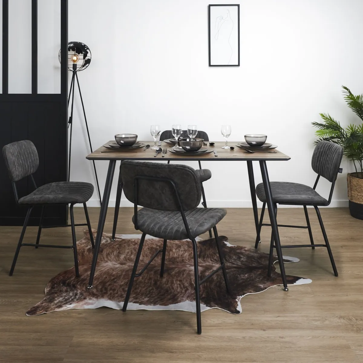 La Chaise Longue CHAISE TAYLOR GRIS - Lot de 2 Cheap