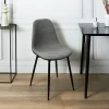 La Chaise Longue CHAISES MEMPHIS GRIS ET NOIR - Lot de 4 New