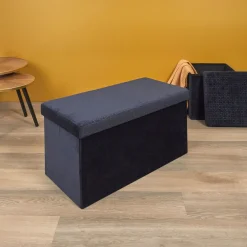 La Chaise Longue COFFRE BANC PLIABLE RETRO BLEU NUIT Best Sale