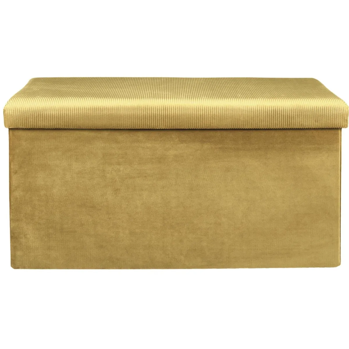 La Chaise Longue COFFRE BANC PLIABLE VELOURS COTELE GIULIA JAUNE New
