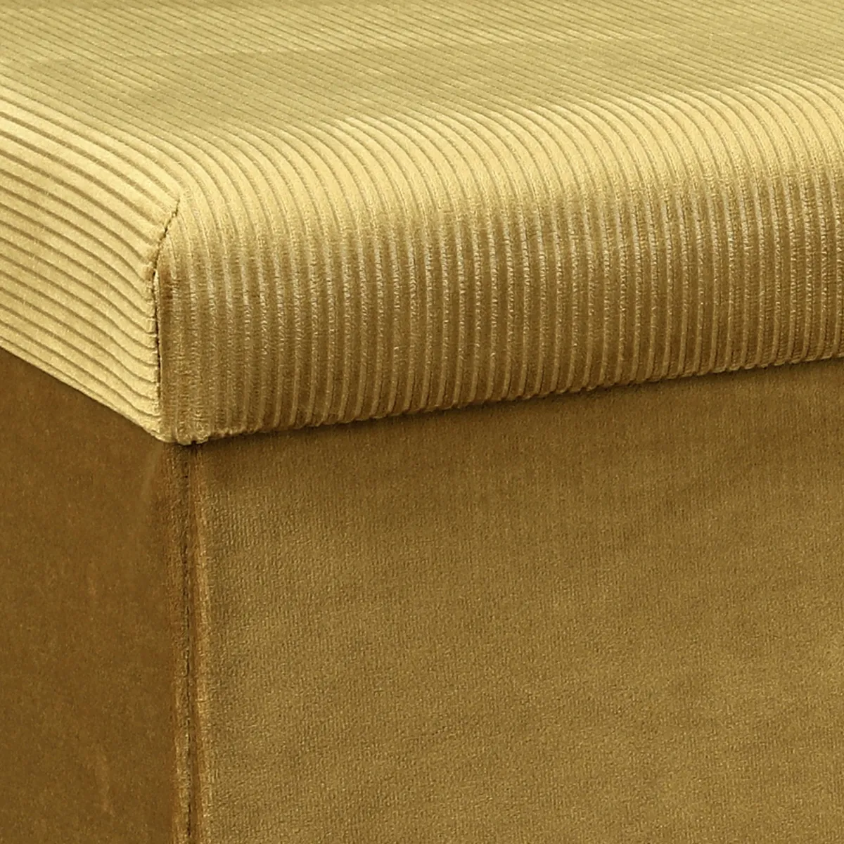 La Chaise Longue COFFRE BANC PLIABLE VELOURS COTELE GIULIA JAUNE New