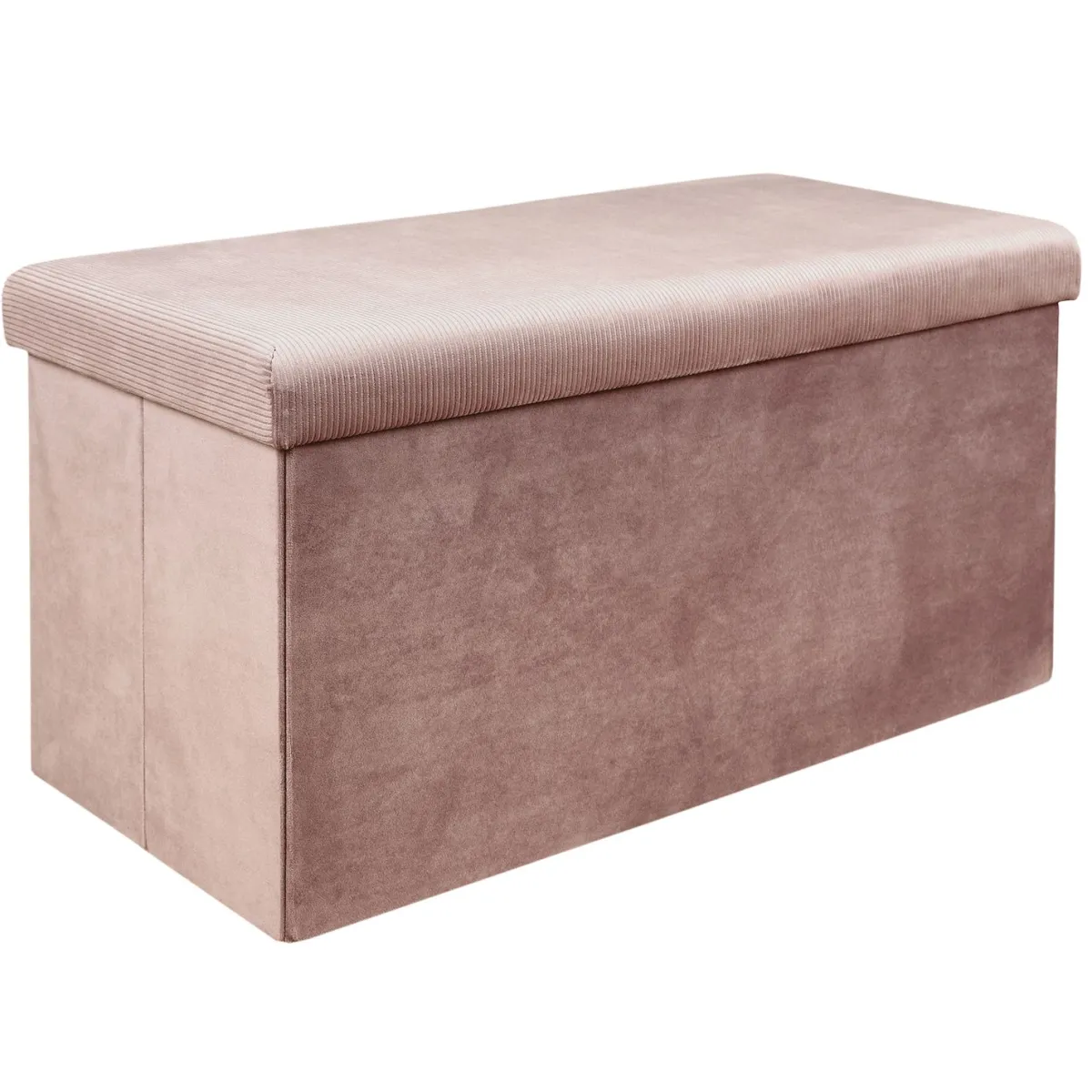 La Chaise Longue COFFRE BANC PLIABLE VELOURS COTELE GIULIA ROSE Online