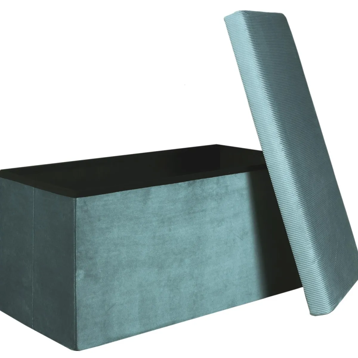 La Chaise Longue COFFRE BANC PLIABLE VELOURS COTELE GIULIA BLEU Discount