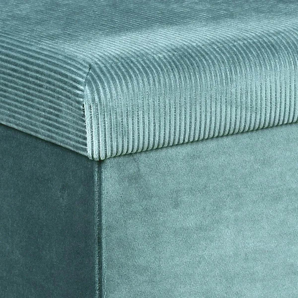 La Chaise Longue COFFRE BANC PLIABLE VELOURS COTELE GIULIA BLEU Discount