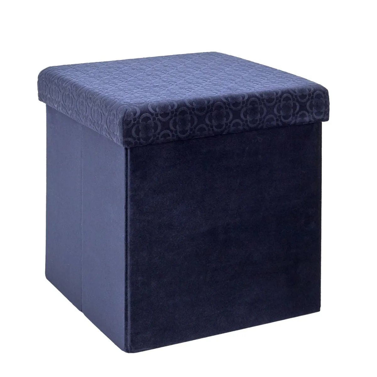 La Chaise Longue COFFRE POUF PLIABLE RETRO BLEU NUIT Outlet