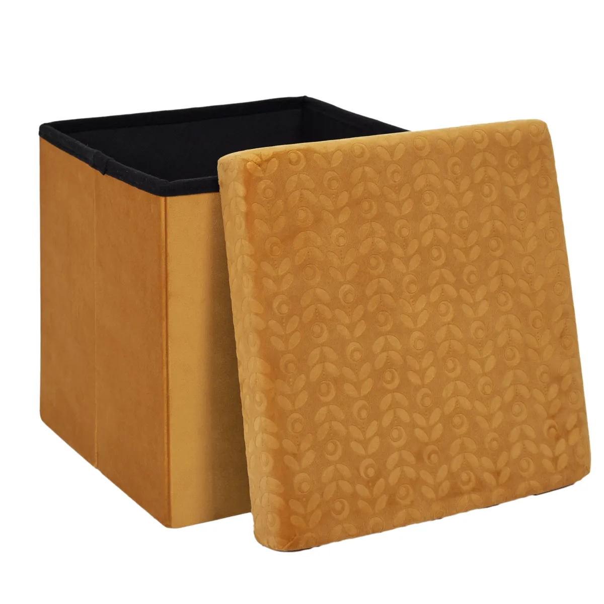La Chaise Longue COFFRE POUF PLIABLE RETRO MOUTARDE Outlet