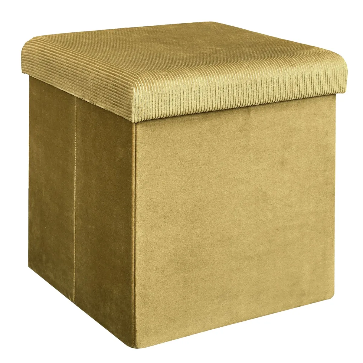 La Chaise Longue COFFRE POUF PLIABLE VELOURS COTELE GIULIA JAUNE Sale