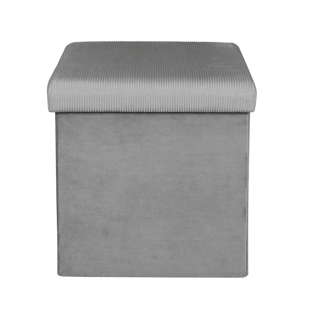 La Chaise Longue COFFRE POUF PLIABLE VELOURS COTELE GIULIA GRIS Best