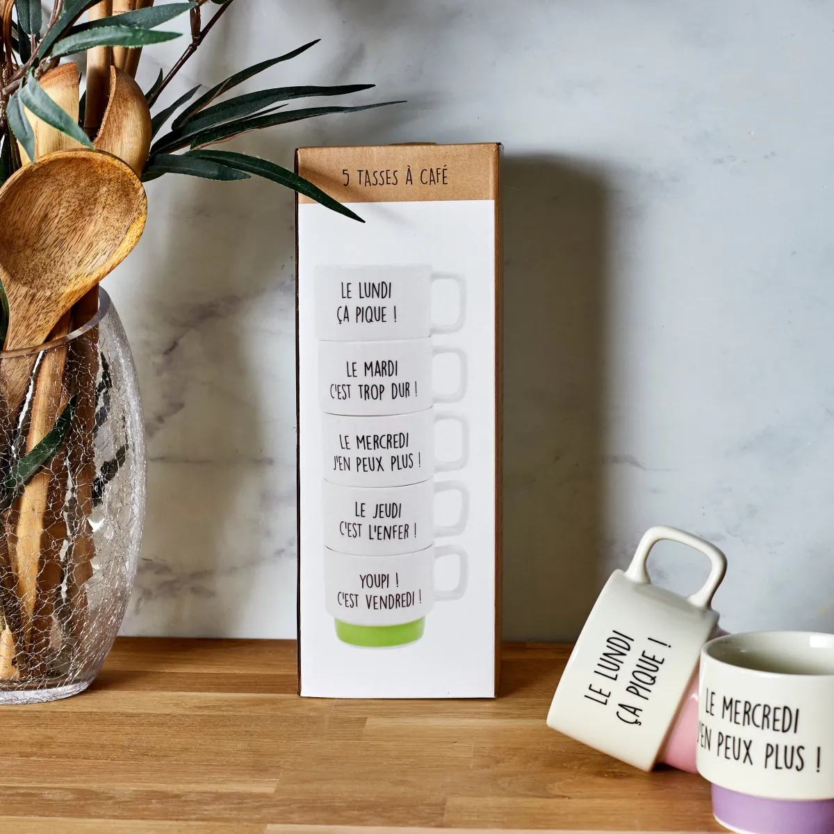 La Chaise Longue COFFRET DE 5 TASSES À CAFÉ SEMAINE Online