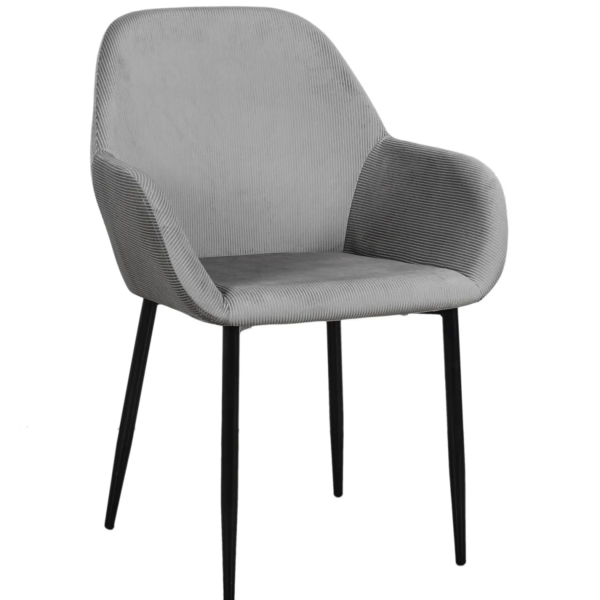 La Chaise Longue FAUTEUIL GIULIA GRIS FONCE VELOURS COTELE - Lot de 2 Flash Sale