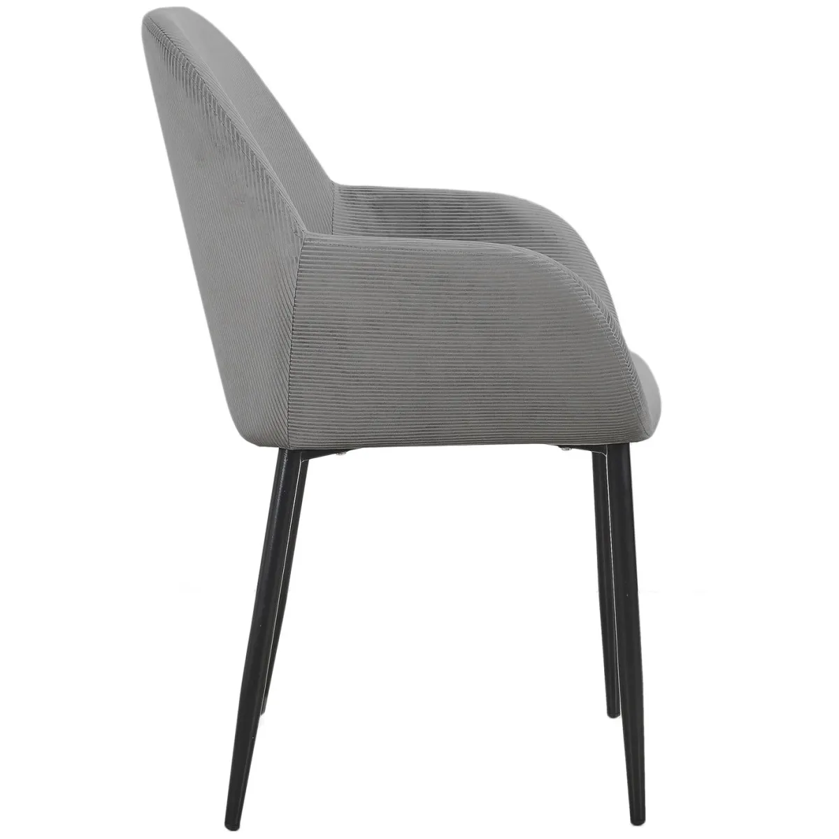 La Chaise Longue FAUTEUIL GIULIA GRIS FONCE VELOURS COTELE - Lot de 2 Flash Sale