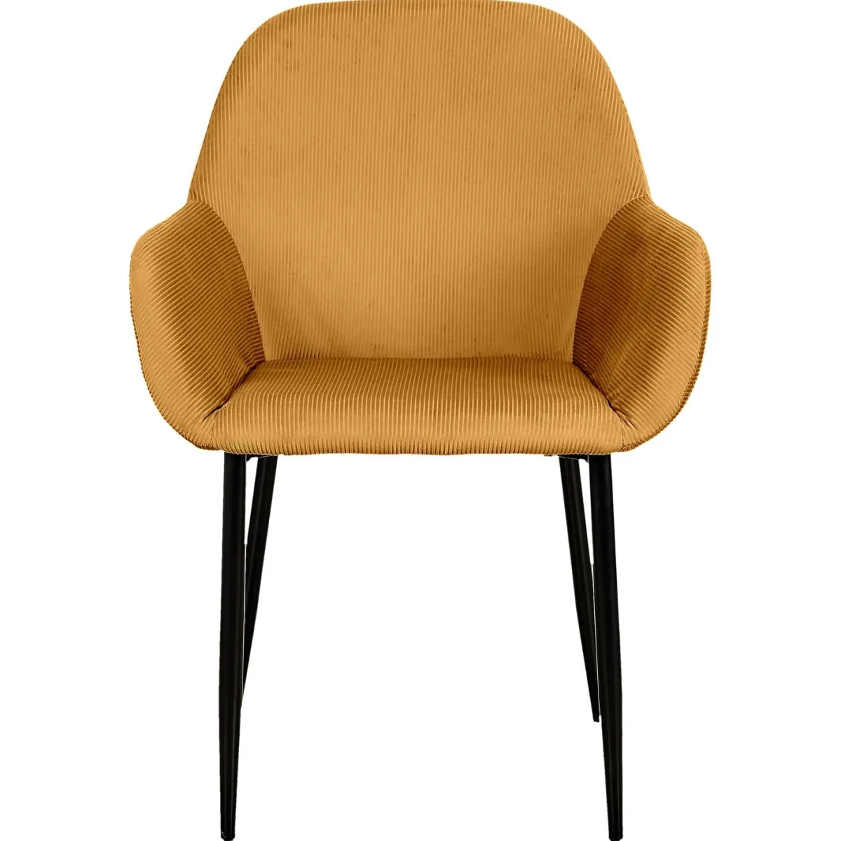 La Chaise Longue FAUTEUIL GIULIA JAUNE MOUTARDE VELOURS COTELE - Lot de 2 Clearance