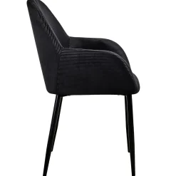 La Chaise Longue FAUTEUIL GIULIA NOIR VELOURS COTELE - Lot de 2 Store