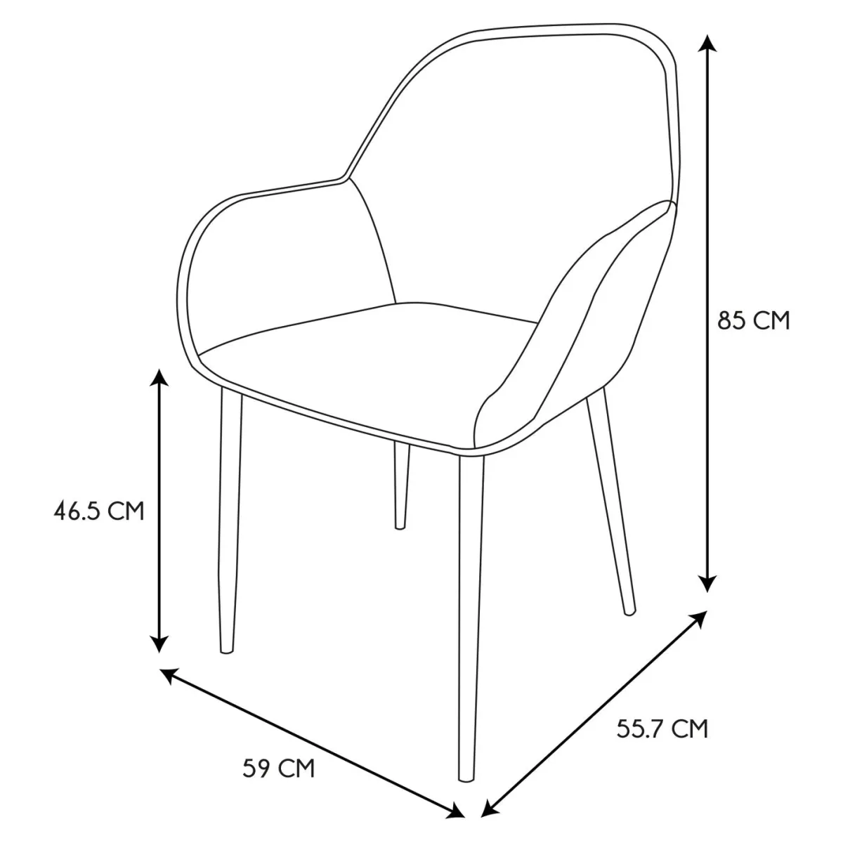 La Chaise Longue FAUTEUIL GIULIA NOIR VELOURS COTELE - Lot de 2 Store