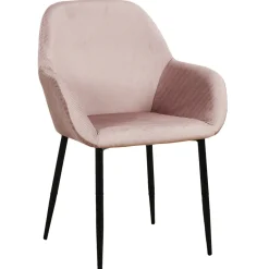 La Chaise Longue FAUTEUIL GIULIA ROSE VELOURS COTELE - Lot de 2 New