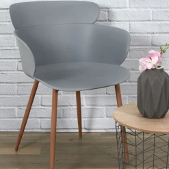 La Chaise Longue FAUTEUIL LORENS GRIS - Lot de 2 Best
