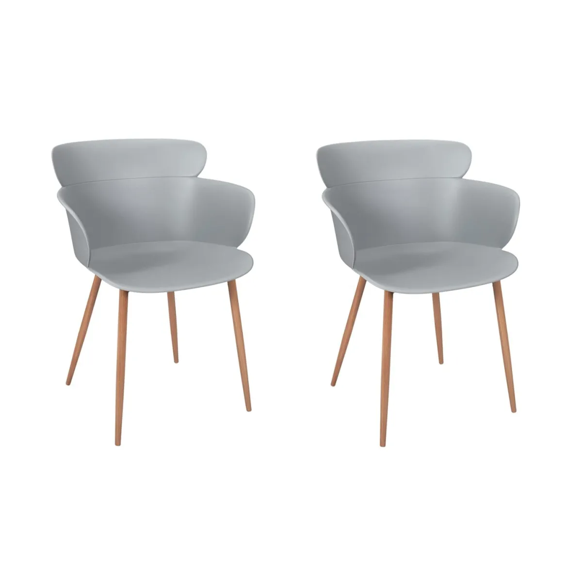 La Chaise Longue FAUTEUIL LORENS GRIS - Lot de 2 Best
