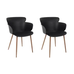 La Chaise Longue FAUTEUIL LORENS NOIR - Lot de 2 Cheap