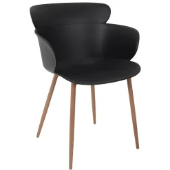 La Chaise Longue FAUTEUIL LORENS NOIR - Lot de 2 Cheap