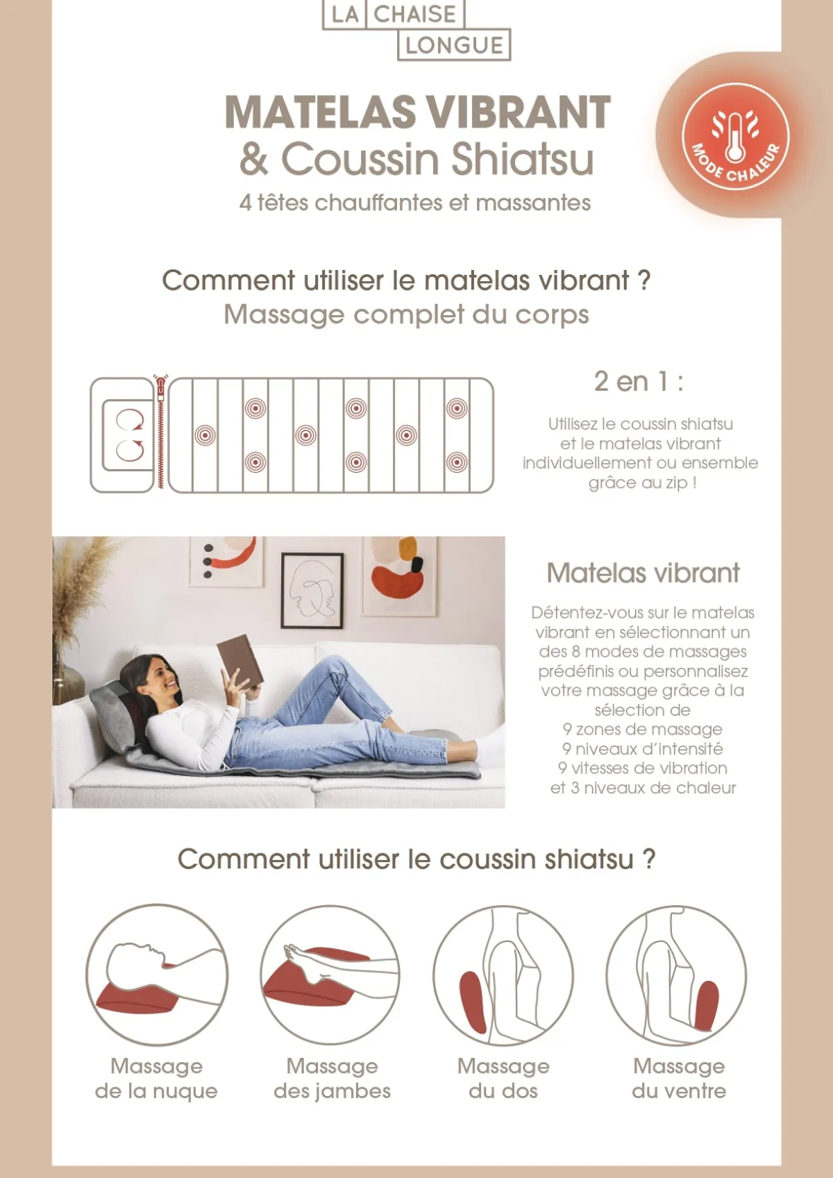 La Chaise Longue MATELAS SHIATSU VIBRANT Shop