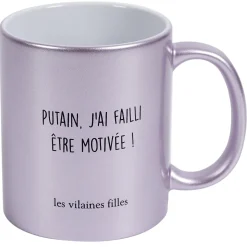 La Chaise Longue MUG PAILLETTES PUTAIN J'AI FAILLI ETRE MOTIVEE Sale