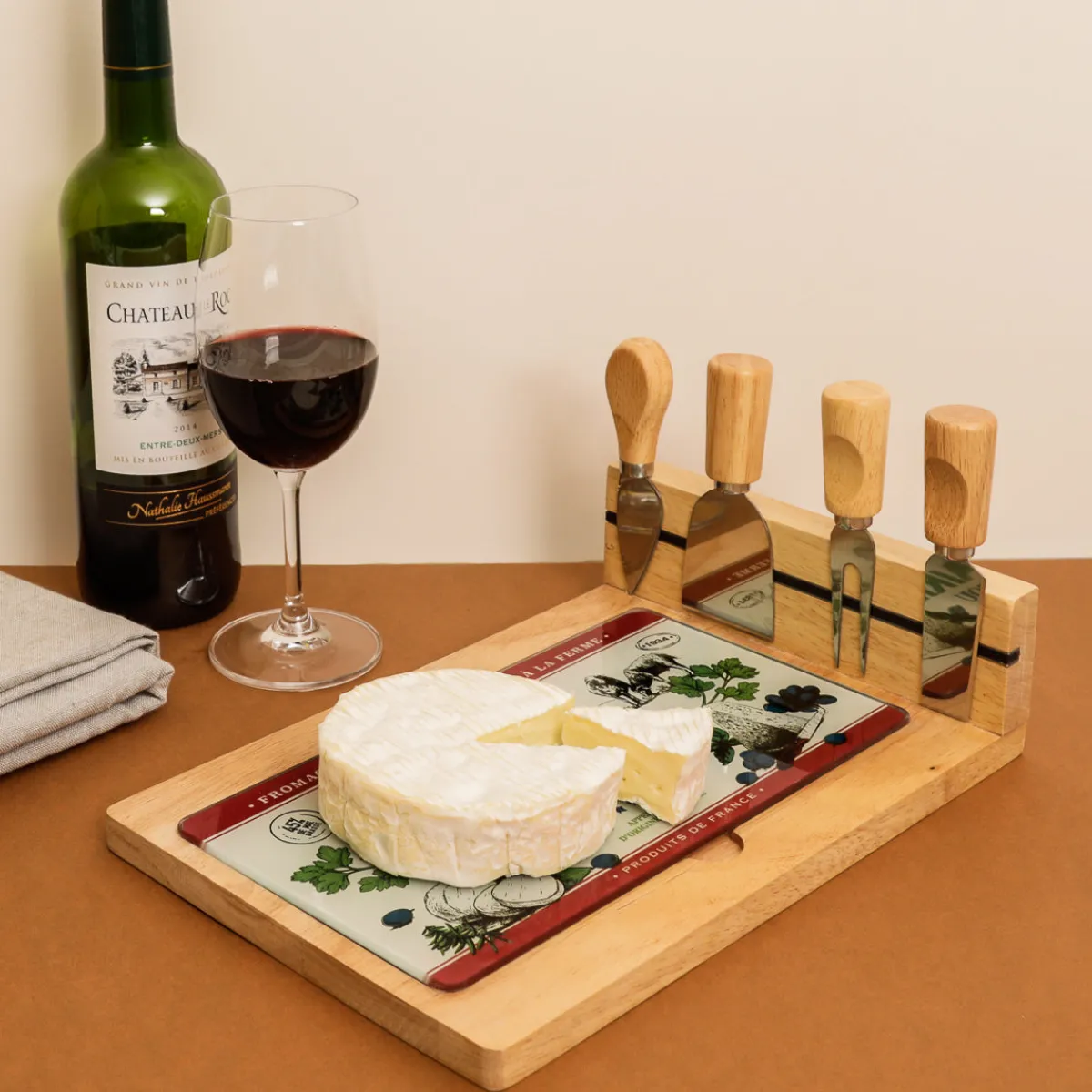 La Chaise Longue PLANCHE A FROMAGE 4 COUTEAUX FROMAGES DE FRANCE Flash Sale