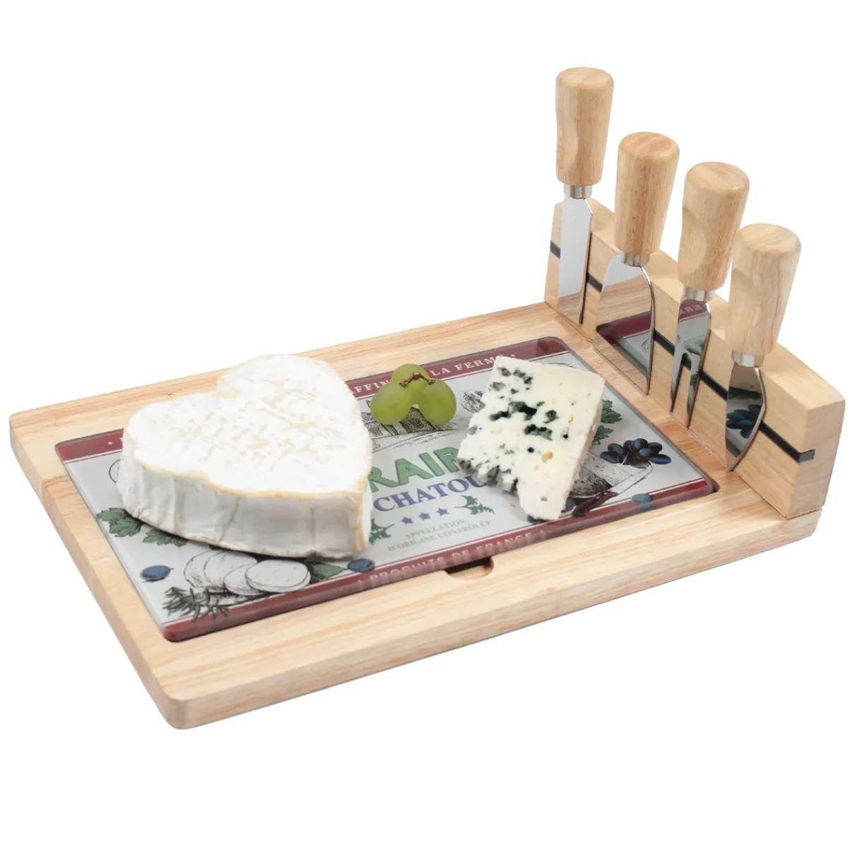 La Chaise Longue PLANCHE A FROMAGE 4 COUTEAUX FROMAGES DE FRANCE Flash Sale