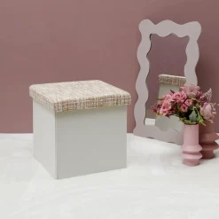 La Chaise Longue POUF PLIABLE TWEED BEIGE Outlet