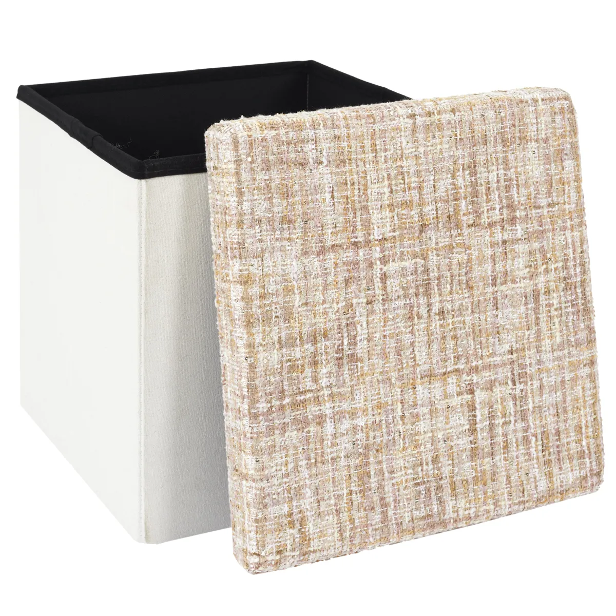La Chaise Longue POUF PLIABLE TWEED BEIGE Outlet