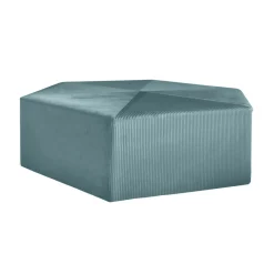La Chaise Longue POUF VELOURS COTELE 75CM GIULIA BLEU CANARD Clearance