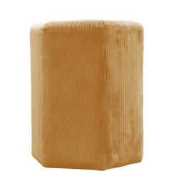 La Chaise Longue POUF VELOURS COTELE 35CM GIULIA JAUNE MOUTARDE Outlet