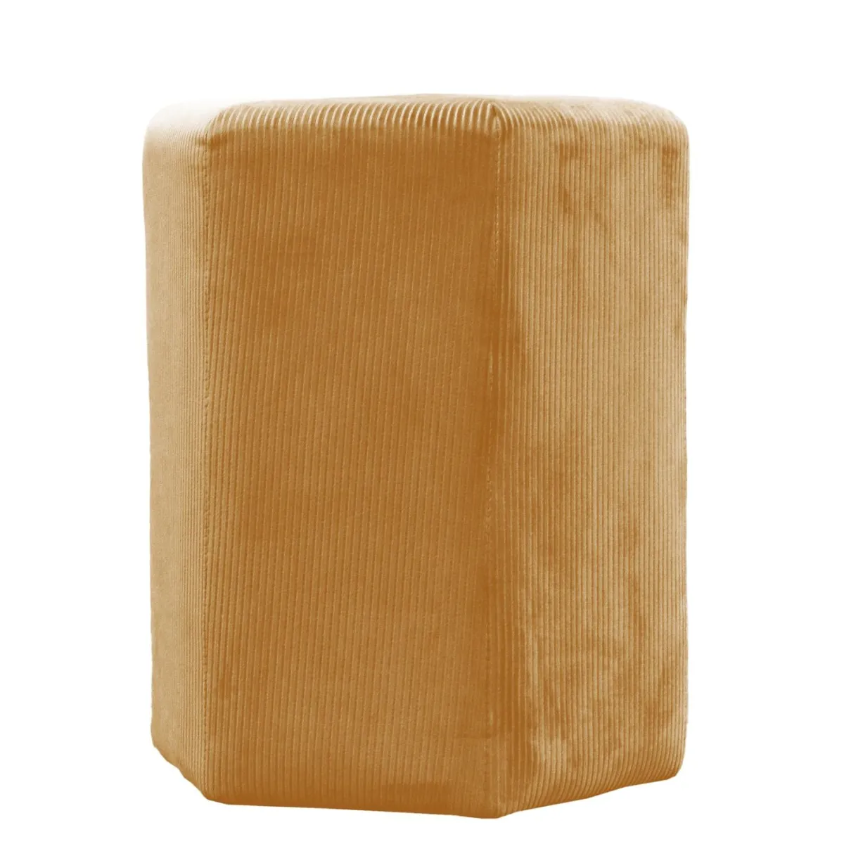La Chaise Longue POUF VELOURS COTELE 35CM GIULIA JAUNE MOUTARDE Outlet