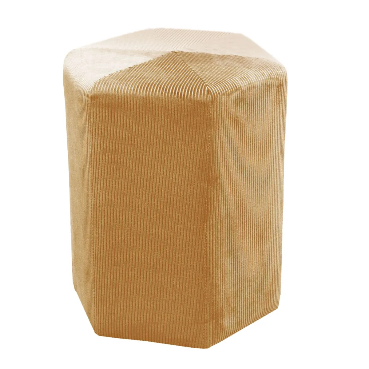 La Chaise Longue POUF VELOURS COTELE 35CM GIULIA JAUNE MOUTARDE Outlet
