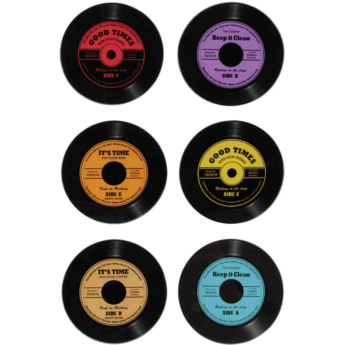 La Chaise Longue SET DE 6 DESSOUS DE VERRE VINYLES Online