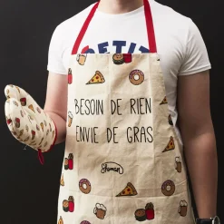 La Chaise Longue SET TABLIER ET GANT DE CUISINE BESOIN DE RIEN ENVIE DE GRAS Best Sale