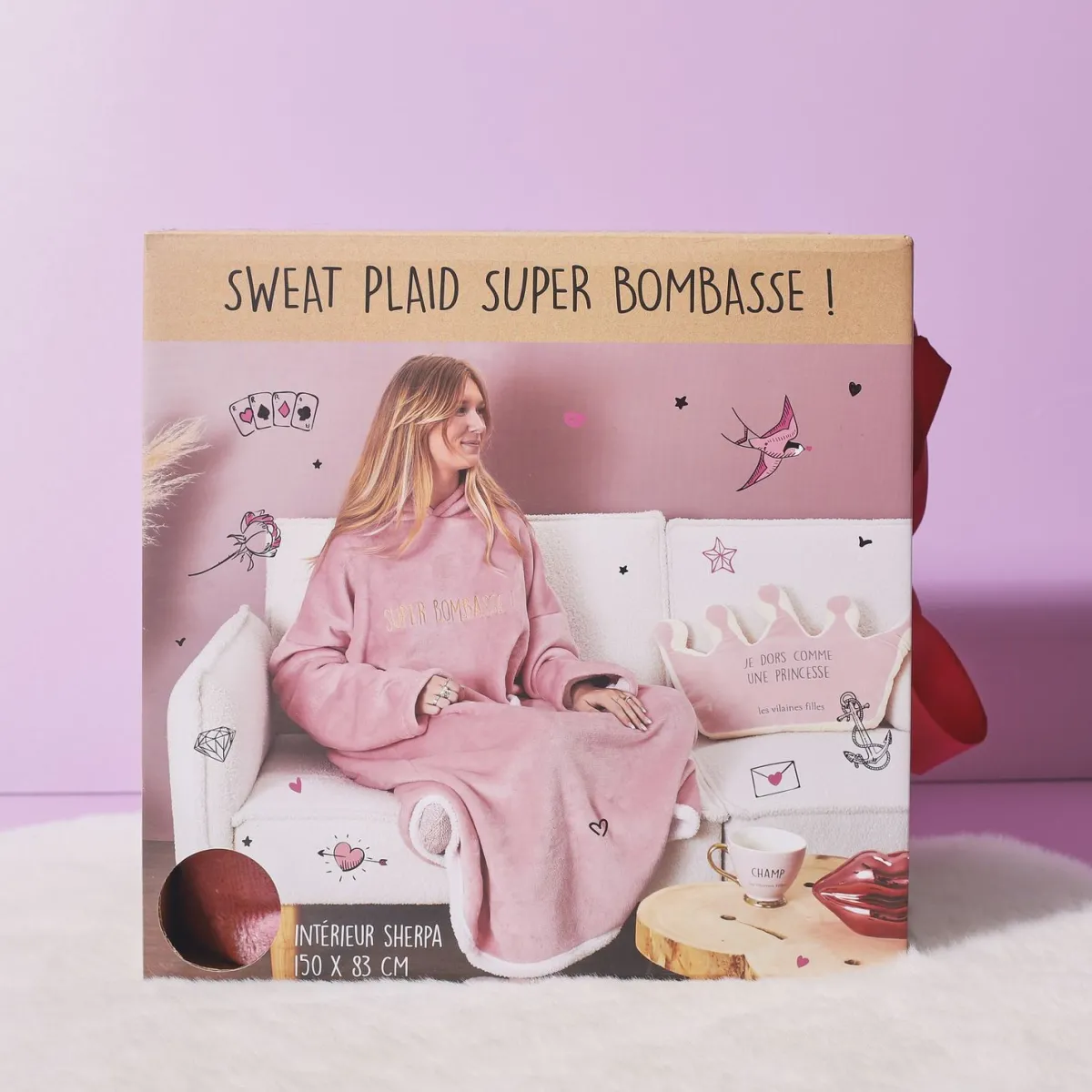 La Chaise Longue SWEAT PLAID BOMBASSE ROSE New