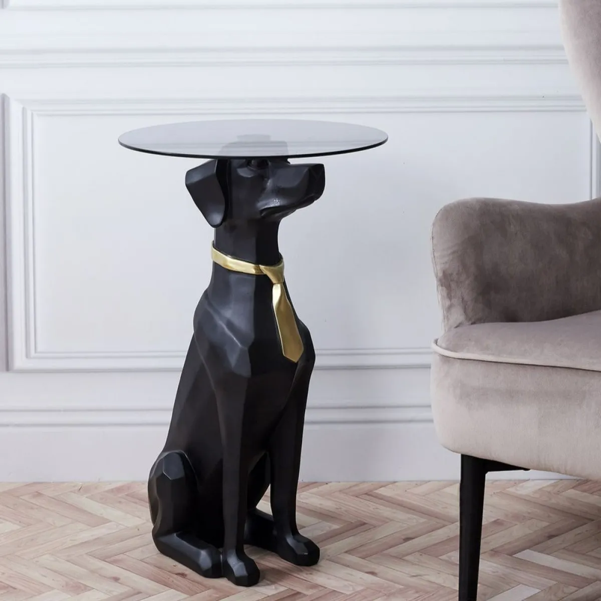 La Chaise Longue TABLE BASSE DECO CHIEN ASSIS 66CM Shop