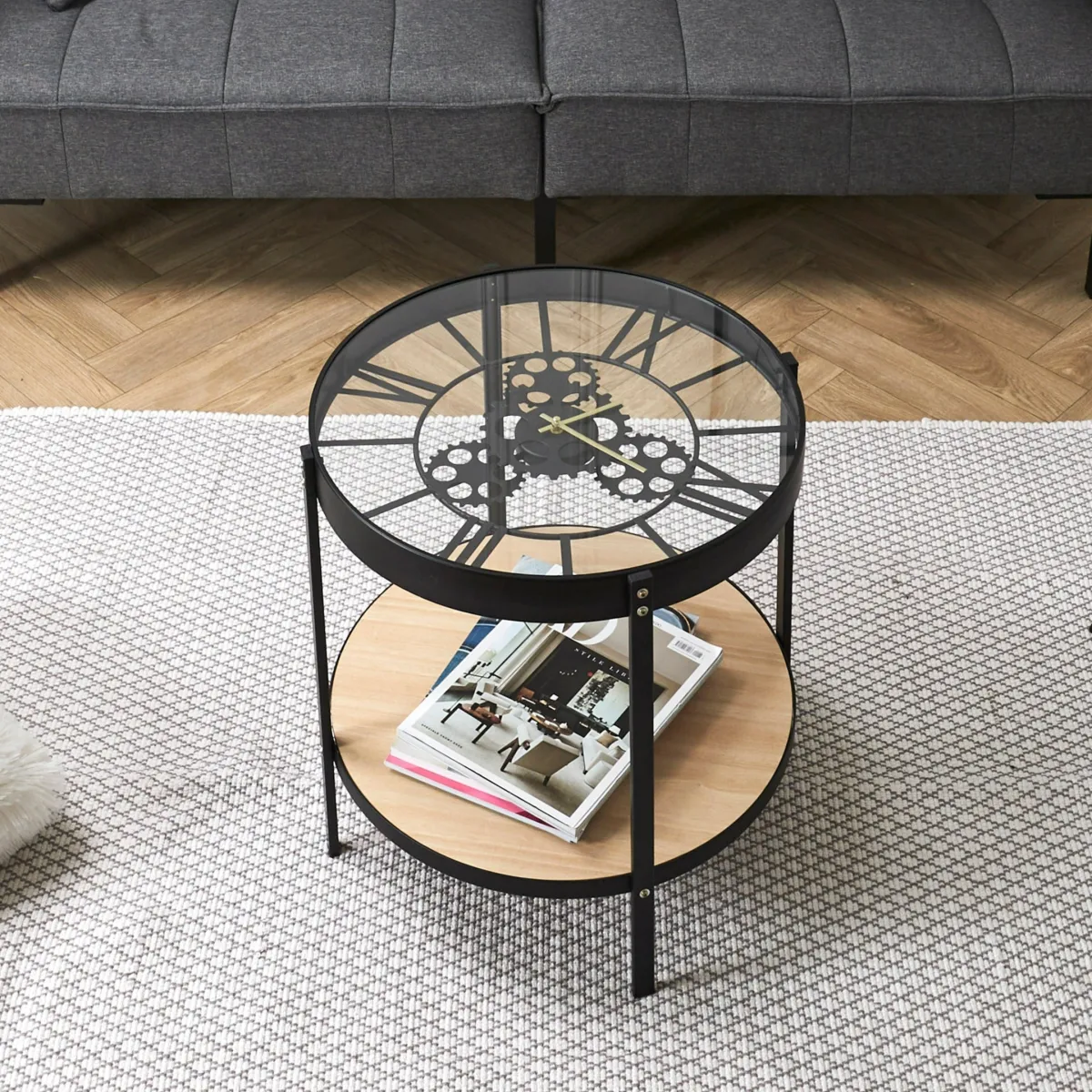 La Chaise Longue TABLE D APPOINT HORLOGE 50.5X50.5X49CM Store