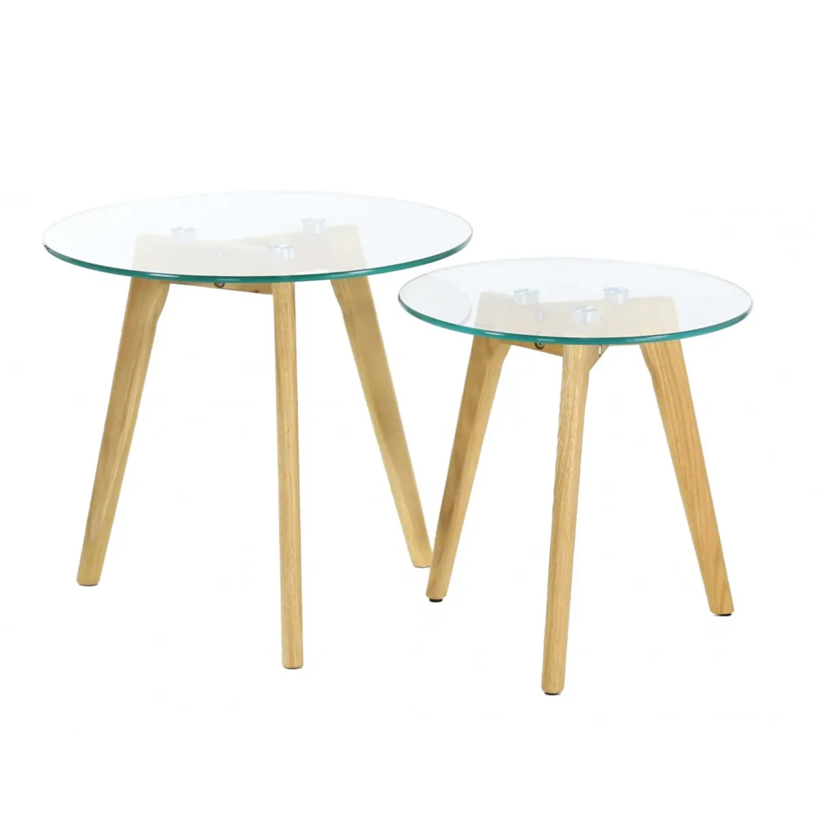 La Chaise Longue TABLE GIGOGNE EN VERRE TREMPE PLATEAU ROND X2 Shop