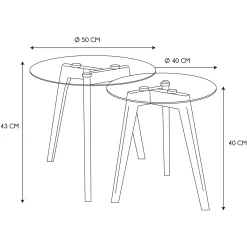 La Chaise Longue TABLE GIGOGNE EN VERRE TREMPE PLATEAU ROND X2 Shop