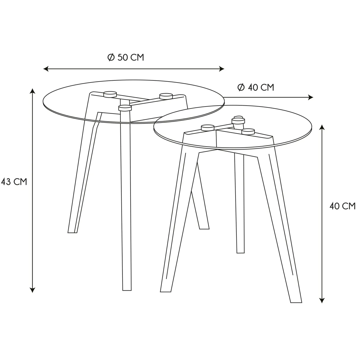 La Chaise Longue TABLE GIGOGNE EN VERRE TREMPE PLATEAU ROND X2 Shop