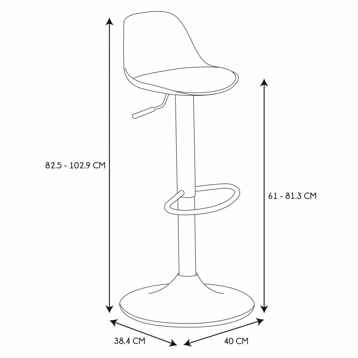 La Chaise Longue TABOURET DE BAR ISAK NOIR - Lot de 2 Flash Sale