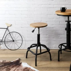 La Chaise Longue TABOURET DE BAR REGLABLE BOIS BRUT ACE Shop