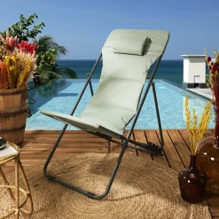 La Chaise Longue TRANSAT PLIANT CORFOU VERT KAKI Online