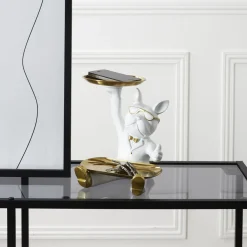 La Chaise Longue VIDE POCHES BOULEDOGUE 2 PLATEAUX BLANC Fashion