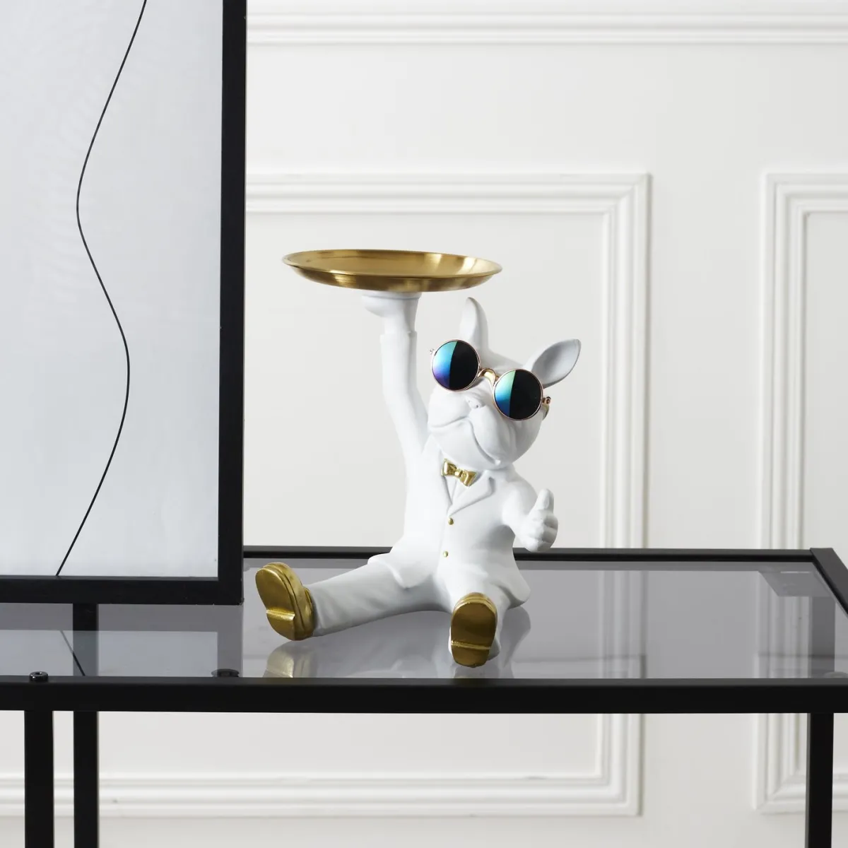 La Chaise Longue VIDE POCHES BOULEDOGUE 2 PLATEAUX BLANC Fashion
